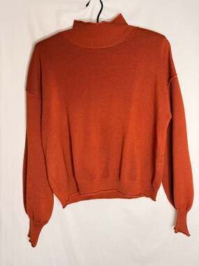 Women's Two-Piece Mock Neck Sweater and Midi Skirt Set Size L